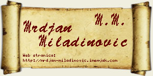 Mrđan Miladinović vizit kartica